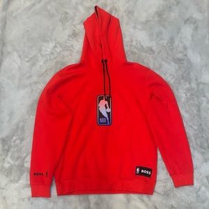 Hugo Boss NBA Bounce Embossed Hoodie in Red